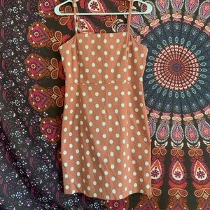 Forever 21 Peach and White Polka Dotted minidress